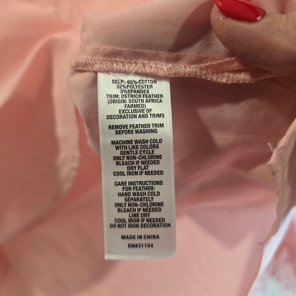 Crown Ivy Pink Feather Cuff Button Up Shirt Womens Size Medium - Picture 4 of 6